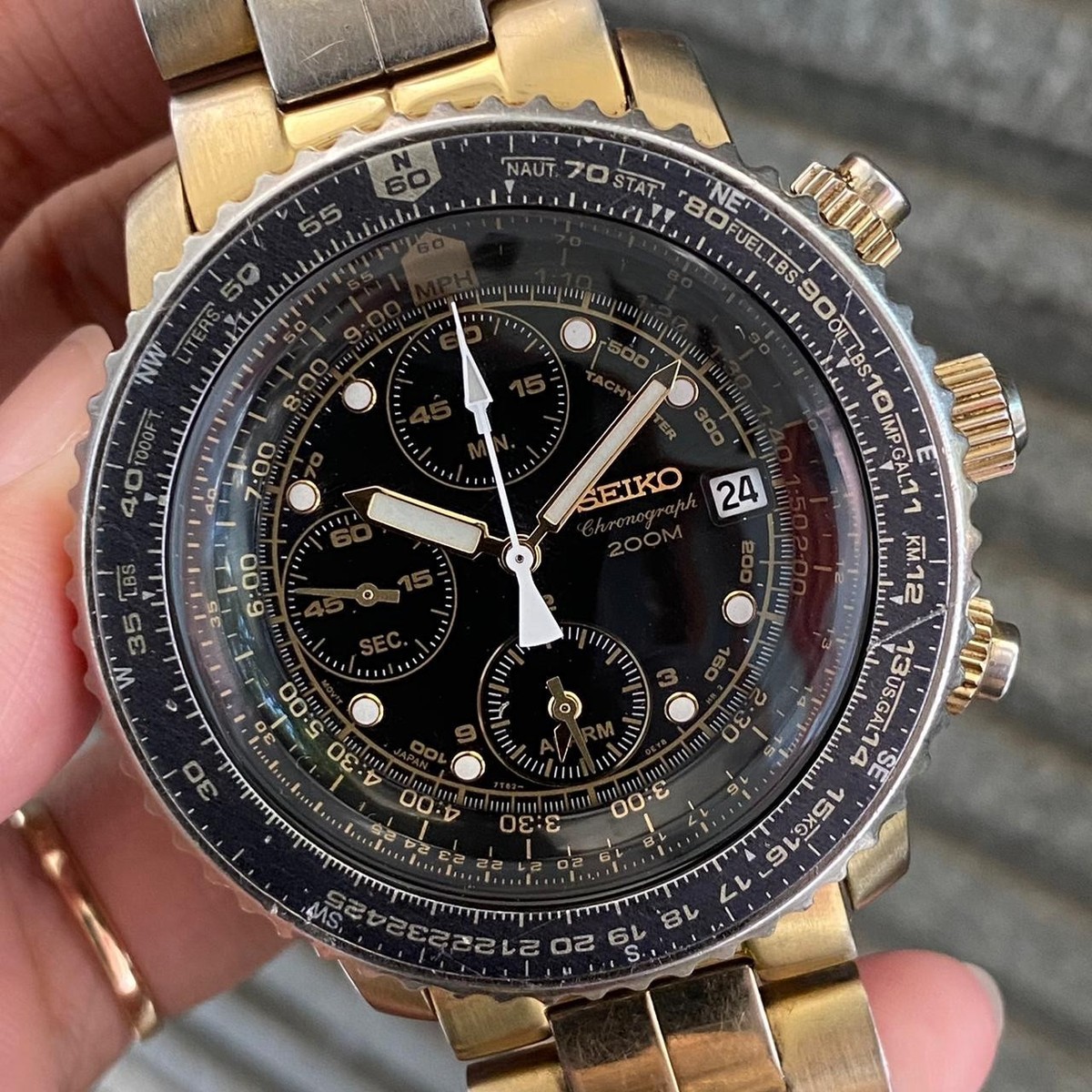 Seiko pilot chronograph 200m 7T62-0EB0 【公式通販】