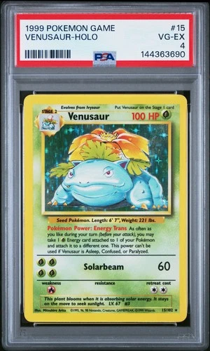 1999 POKEMON GAME #15 VENUSAUR-HOLO PSA 4