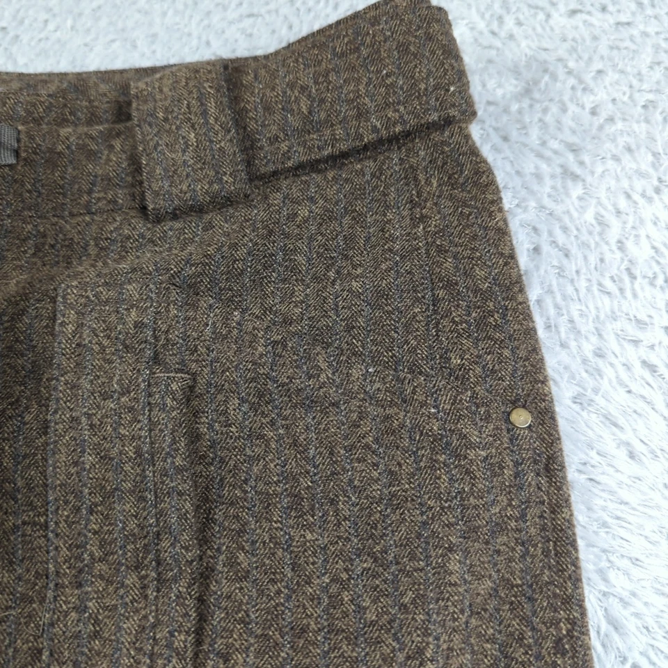Cartonnier Pants Womend 2 Brown Herringbone Army Slack Military Drawstring - Image 3 of 4