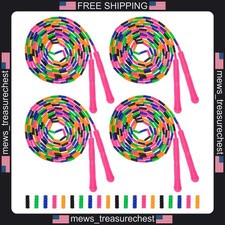 Beaded Jump Rope 16 ft for Kids and Adults, Adjustable, Double Dutch, 2 Pack