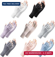 8 Pairs Sun UV Protection Gloves Sunblock Fingerless Mittens for Women Glove S