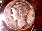 1939  SILVER MERCURY DIME - GRADES "VERY FINE"