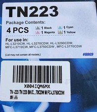 TN223 TN-223 Replacement Toner Cartridges For Brother, 4-Pack SEALED