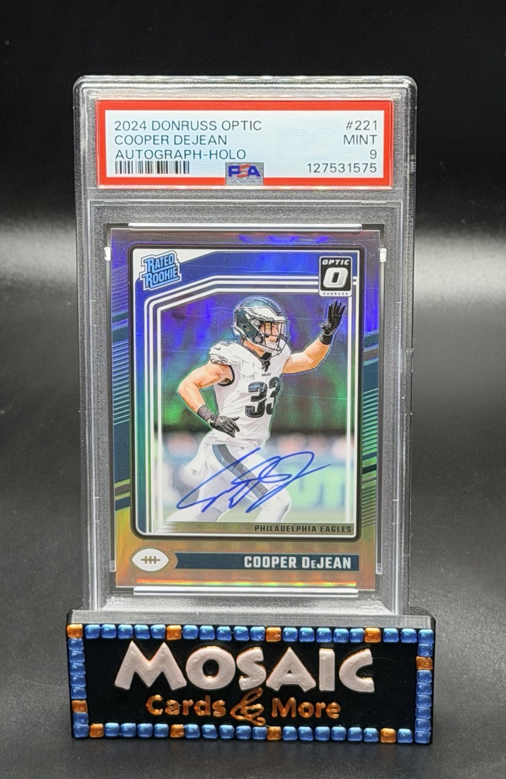 2024 Donruss Optic Cooper DeJean #221 Rookie Autograph Holo SP /150 PSA 9 MINT