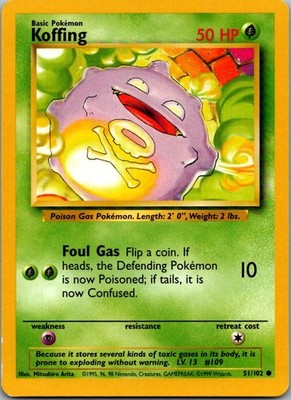 Koffing 051/102 Base Set Common LP