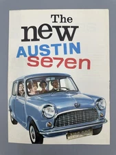 1960s AUSTIN SEVEN Auto Advertising Fold-Out Brochure Vintage England Automobile