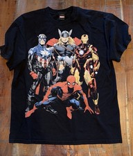 Vintage Y2K Marvel Mad Engine X Men Avengers Collage T Shirt Black Men  s Size XL