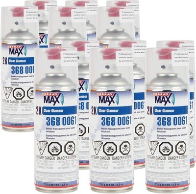 Spraymax 2K Clear Coat Aerosol Spray Cans - 12 Pack - High Gloss Automotive
