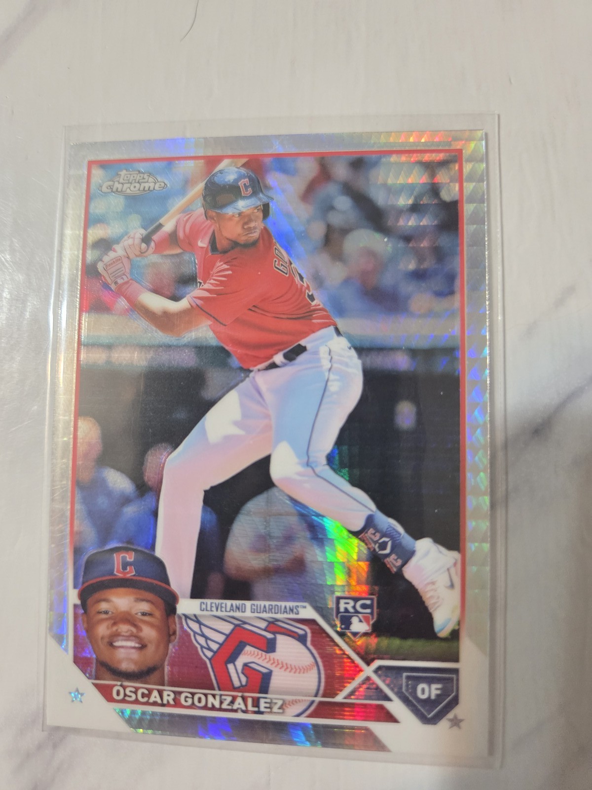 2023 Topps Chrome - Oscar Gonzalez #207 Prism Refractor (RC)