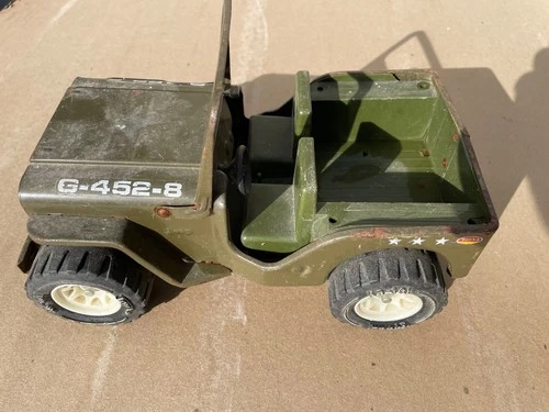 Vintage Tonka Army Jeep G-452-8 Pressed Steel Military Vehicle