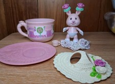 Vintage Tea Bunnies Rose Bonnet with Hat Teacup Saucer Just Ears Hat Shop Read