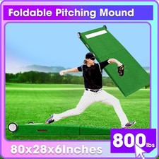 80 x 28 x 6Inches Foldable Baseball Pitching Mound W/Pitching Rubbe for all ages