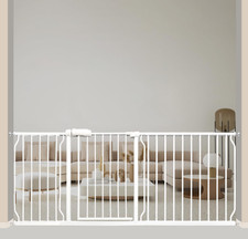 Extra Wide Baby Gate 71.5-76.4" for Doorways  Stairs, Metal, Pressure Mounted