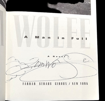 Tom Wolfe A Man In Full Signed HC DJ 1st Trade Ed. 4Th Prntg
