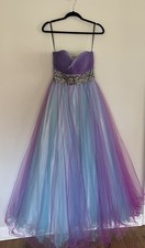 Alyce Paris Size 4 Prom Formal Gown Strapless Bling Worn Once