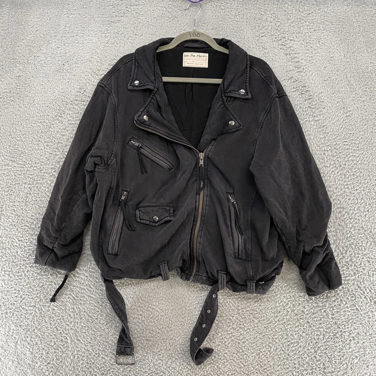Blouson Bomber Free People Noir - Taille L - Femme - Occasion Parfait État