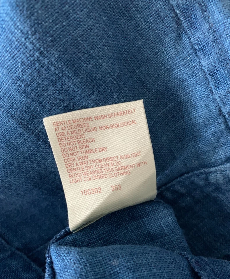 Phase Eight Blue 100% Linen Wide Leg High Rise Trousers Size 14 Long 33" - Image 4 of 4