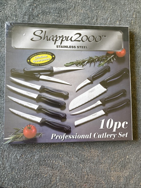 Shappu- 2000 Stainless Steel 10pc Professional Cutlery Knife Set -Forever Sharp!
