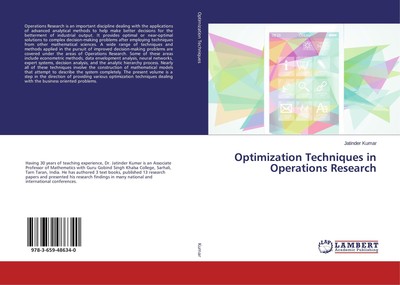 Optimization Techniques in Operations Research Jatinder Kumar