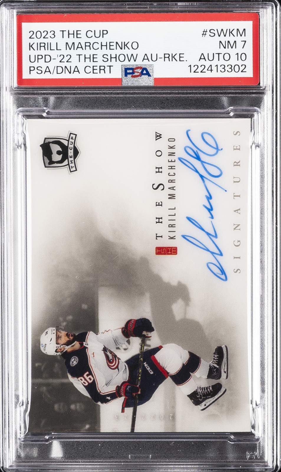 2023 UD THE CUP UPDATE 2022 THE SHOW AUTO-ROOKIE KIRILL MARCHENKO PSA 7 AUTO 10 view 1