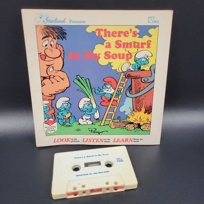 VTG The Smurfs There s a Smurf In My Soup Read Along Book & Cassette Tape Peyo