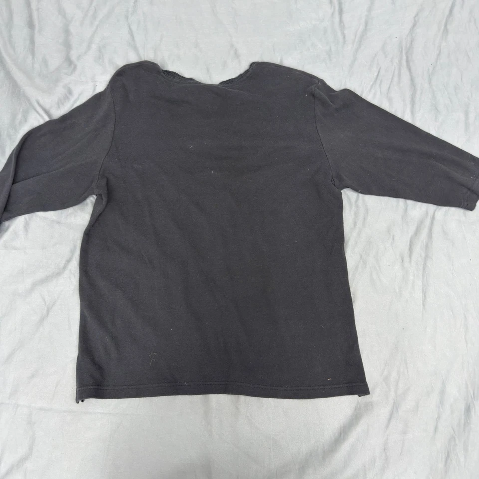 Vintage Route 66 Women's Black Long Sleeve Henley Shirt Size Small Y2K retro  - Image 2 of 4