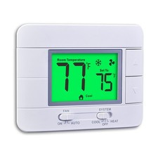 Upgraded Non Programmable Thermostats for Home 1 Heat/1 Cool Single Stage Sys...
