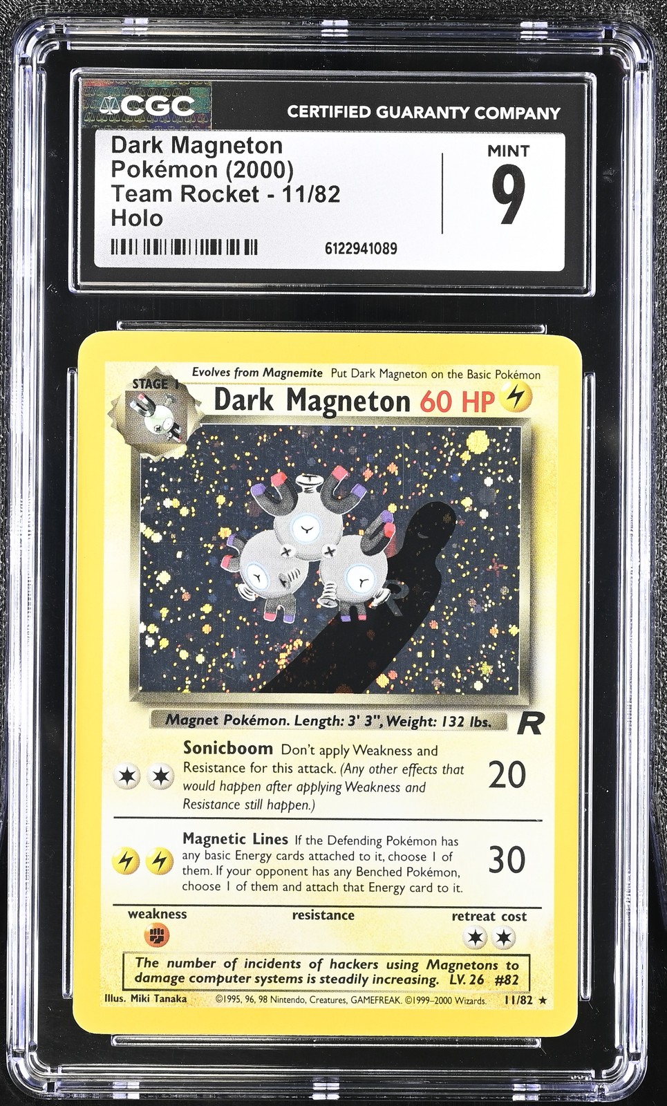 CGC 9 MINT Dark Magneton 2000 Team Rocket 11/82 Holo Pokemon Card