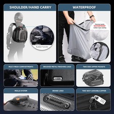 Rhinowalk Motorcycle Tail Bag Rear Seat Bag Hard Shell Waterproof 23-35L Expanda