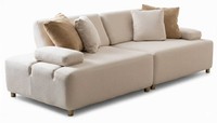 Neu 3 Sitzer Sofa Stil Modern Farbe Beige Bequem Weich Stoff Wohnzimmer