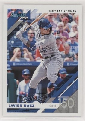 2019 Panini Donruss 150th Anniversary 44/150 Javier Baez (Batting) #165 eq1