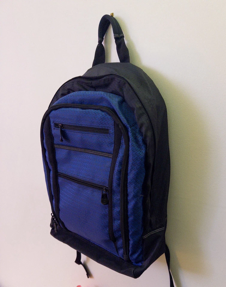 Estuche de transporte mochila de nailon para computadora portátil Dell azul | Varios bolsillos | Modelo 3C405 Foto 2 de 4