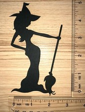 6 MISS WITCH cardstock paper die cut embellishments HALLOWEEN