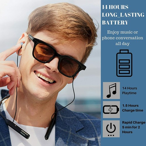 PHILIPS Auricolari con colletto wireless Bluetooth auricolari vibrazione auricolari con archetto - Foto 4 di 9