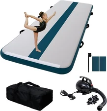 New FEATH-R-LITE Gymnastics Mat Inflatable Air Tumble Track 10ft Kit