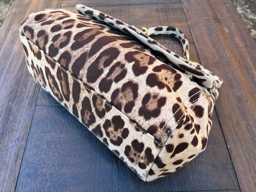 Authentic DOLCE & GABBANA Miss Sicily Leopard Print Top Handle Bag - Picture 5 of 22