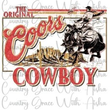 Sublimation Transfer Coors Cowboy Western Ready To Press Heat Transfer