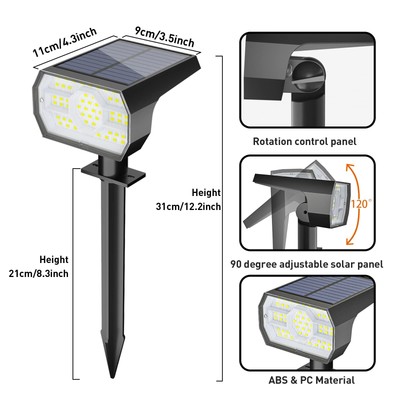 NYMPHY Solar Lights Outdoor Waterproof IP68 Modes Solar Powered Garden Yard