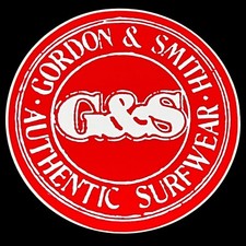 Vintage 1980  s G S Gordon  Smith Authentic Surfwear Sticker Red  White  