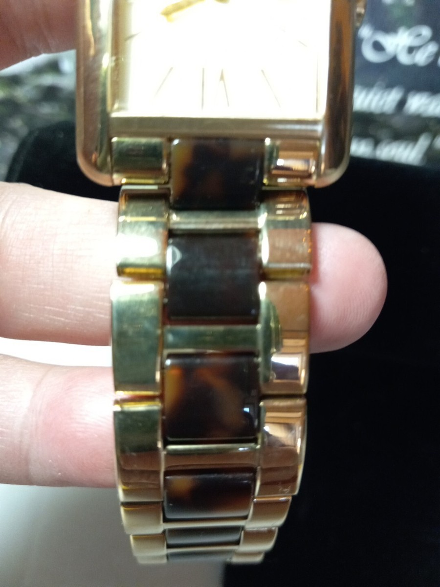 Women\'s Fossil Dress Watch Gold Toned With Roman Numerals Brown Yellow Band EUC Women main image 2
