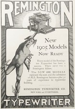 Nude Winged Mercury Hermes REMINGTON Standard No. 7 Typewriter Vtg 1905 Print Ad thumbnail
