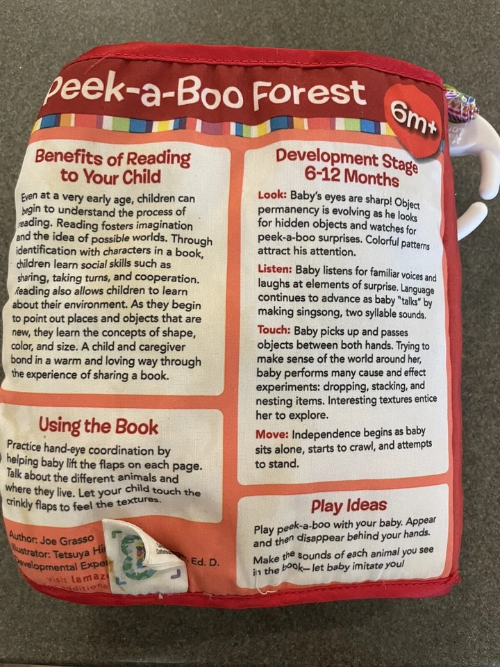Libro bebé suave. Juguete de peluche Lamaze bebé tela suave libro Peek-A-Boo bosque Foto 2 de 4