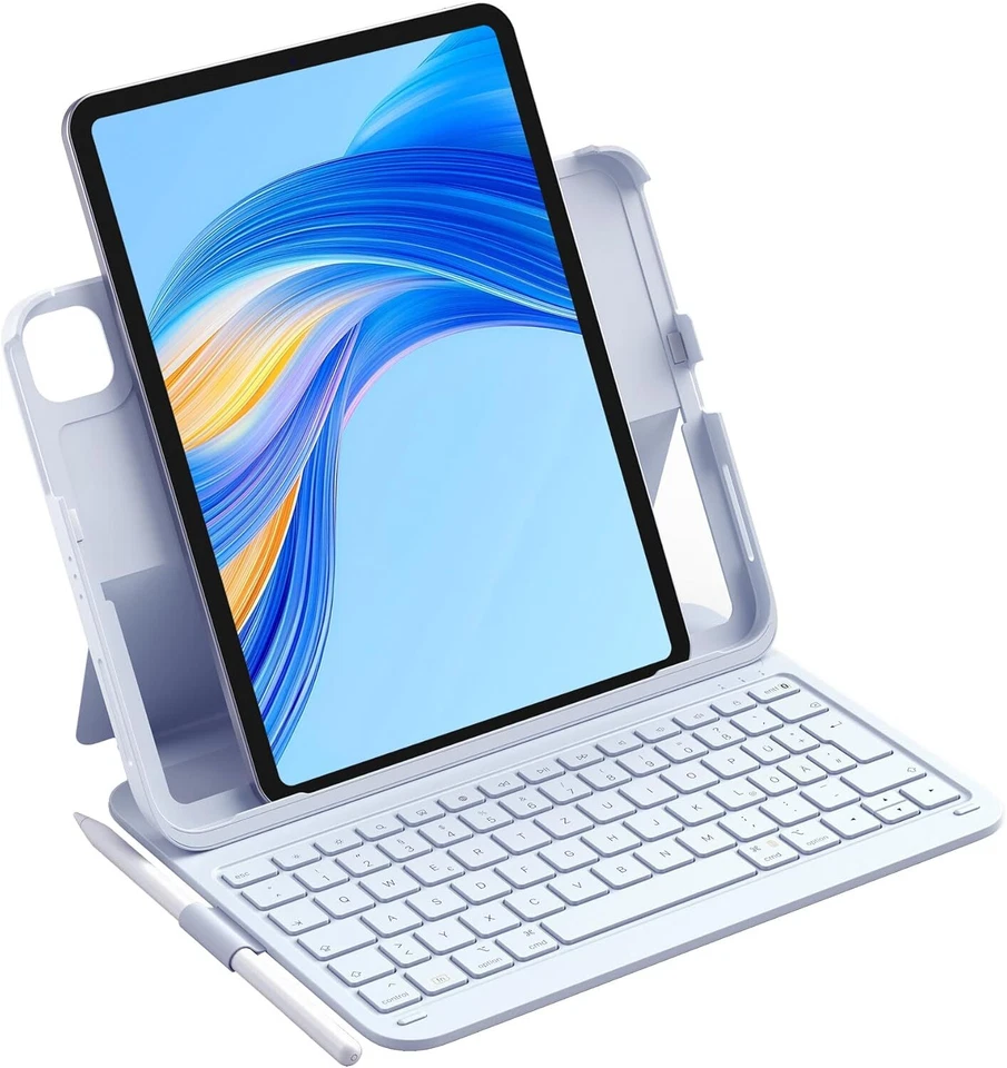 Inateck Ultraleichte Hülle Tastatur iPad 11 Gen. A16,iPad 10,Air 7/6,Pro 11 Blau