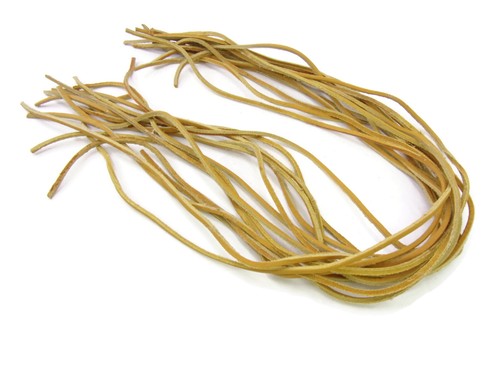 15-pc Bundle 3mm (Total 30 Feet) Tan Leather Square Thongs Cords (2-feet Each) - Picture 4 of 6