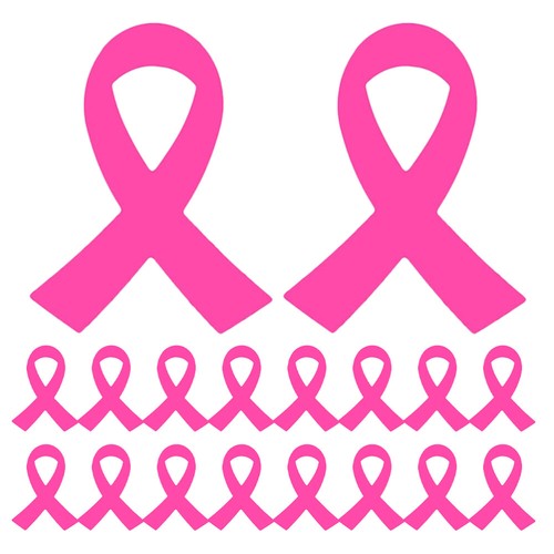 320 Pcs Pink Ribbon Glitter Stickers Domestic Violence Awareness Cancer