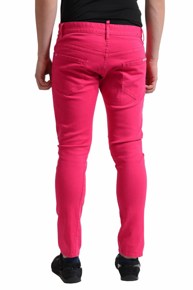 Dsquared2 Sexy Twist Jean Men's Pink Distressed Jeans US 28 34