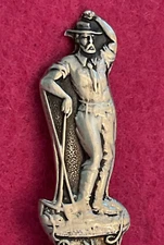 Denver Colorado Miner Indian Horse Bareback 5.2" Sterling Souvenir Spoon Capitol