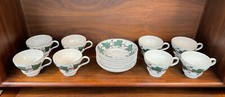 Set of 8 Wedgwood Etruria  Barlaston Napoleon Ivy Cups  Saucers ENGLAND
