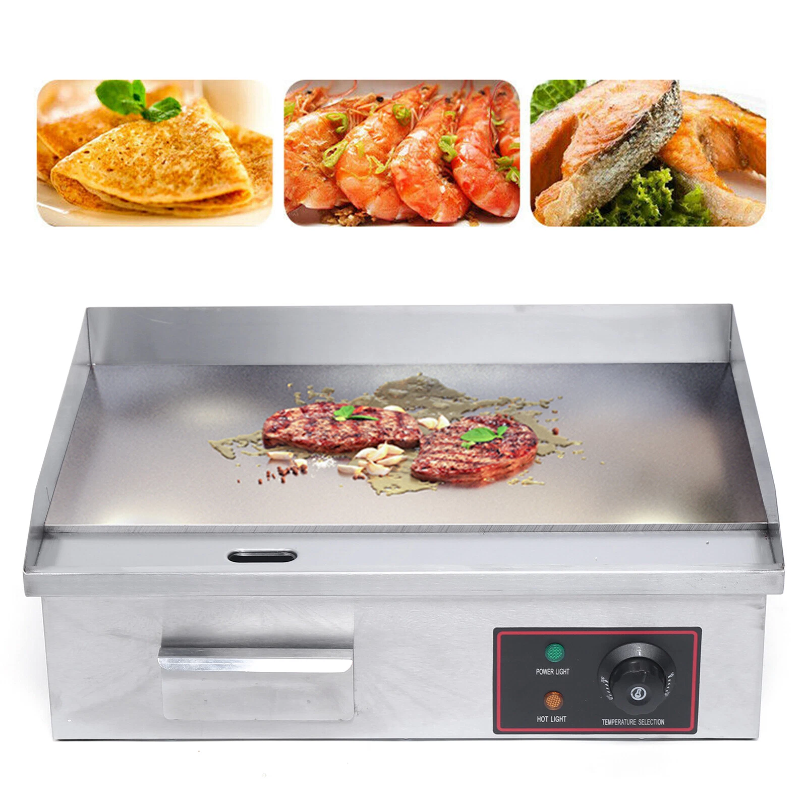 1.6KW Electric Griddle Portable Flat Top Outdoor Cooking BBQ Grill Table Stove