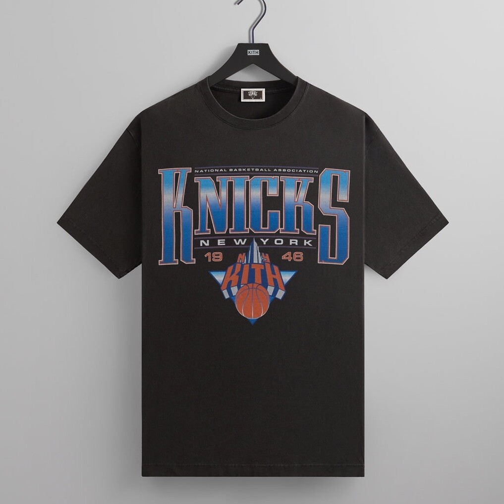 Kith for the New York Knicks Luster Vintage Tee in Black Kith for the New York Knicks Luster Vintage Tee in Black